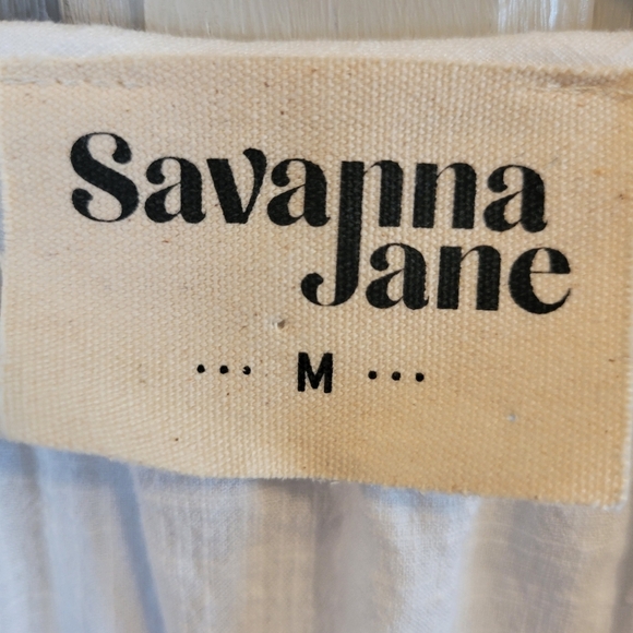 Savanna Jane White Pink Embroidered Flowy Peasant Blouse Top - Picture 3 of 4
